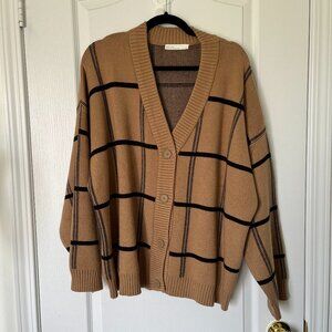 Oak + Fort Oversized Plaid Cardigan